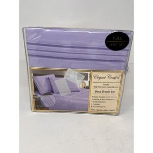 Elegant Comfort Bed Sheet Set FULL Lilac Purple Comfort Soft Touch MicroFiber